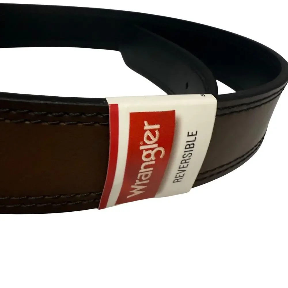 Wrangler Men's Burnished‎ Edge Reversible Brown Black Belt NEW 34